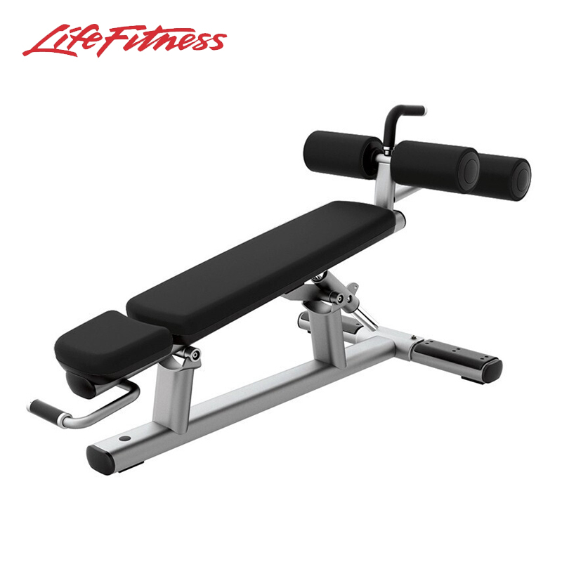 LifeFitness 力健 可调节下斜推举 腹肌练习椅 白金色